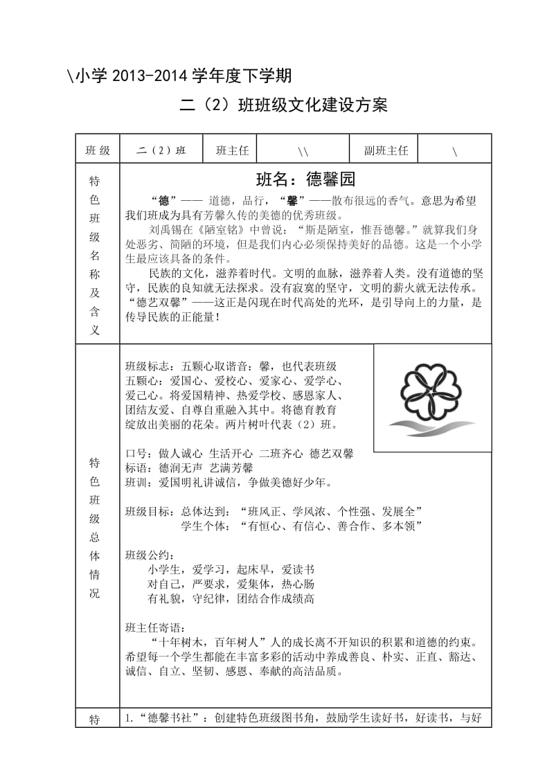 二班班级文化建设方案.doc_第1页