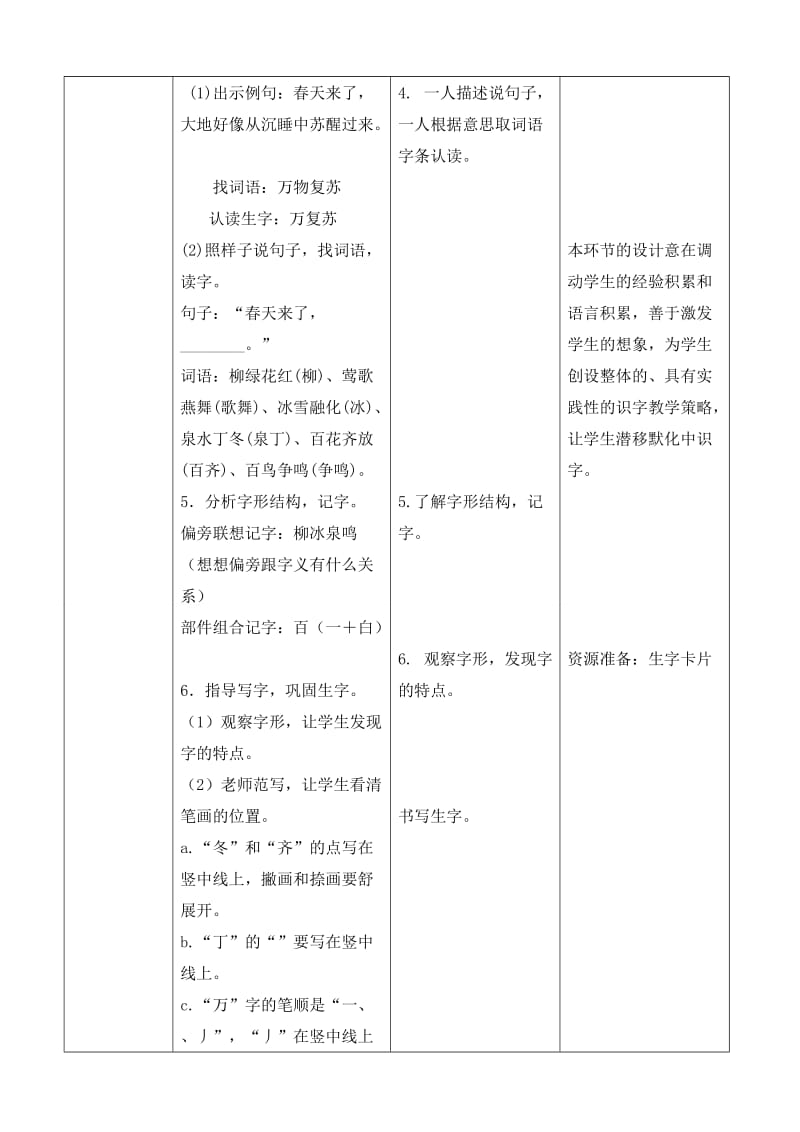 人教最新一下语文表格教案《识字一》.doc_第3页