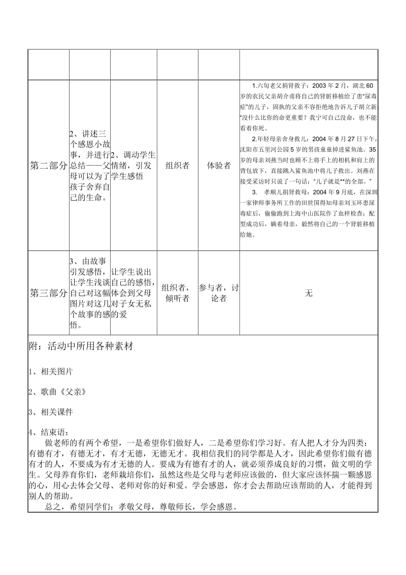 感恩教育班级主题活动方案.doc_第3页