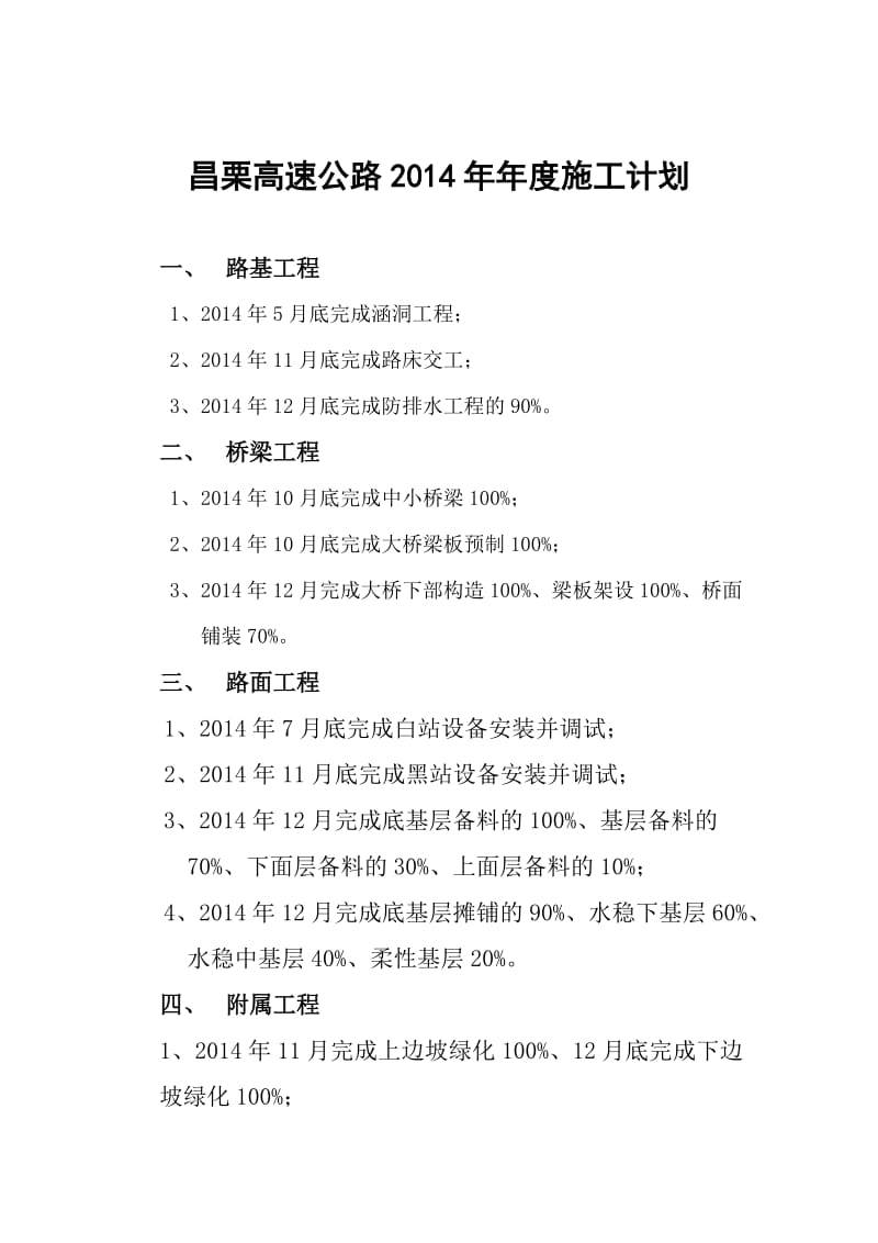 昌栗高速公路2014年年度施工计划.doc_第1页