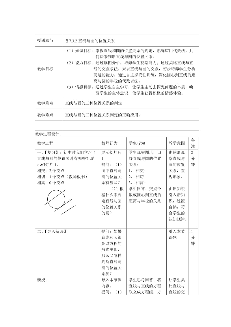 直线与圆的位置关系教学设计.doc_第1页