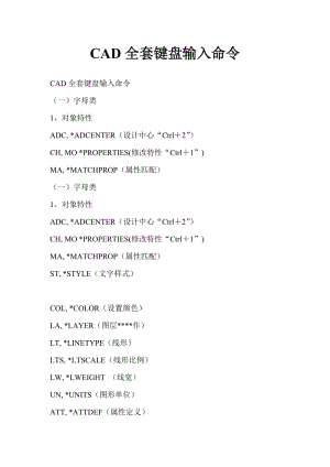 CAD全套鍵盤輸入命令.doc