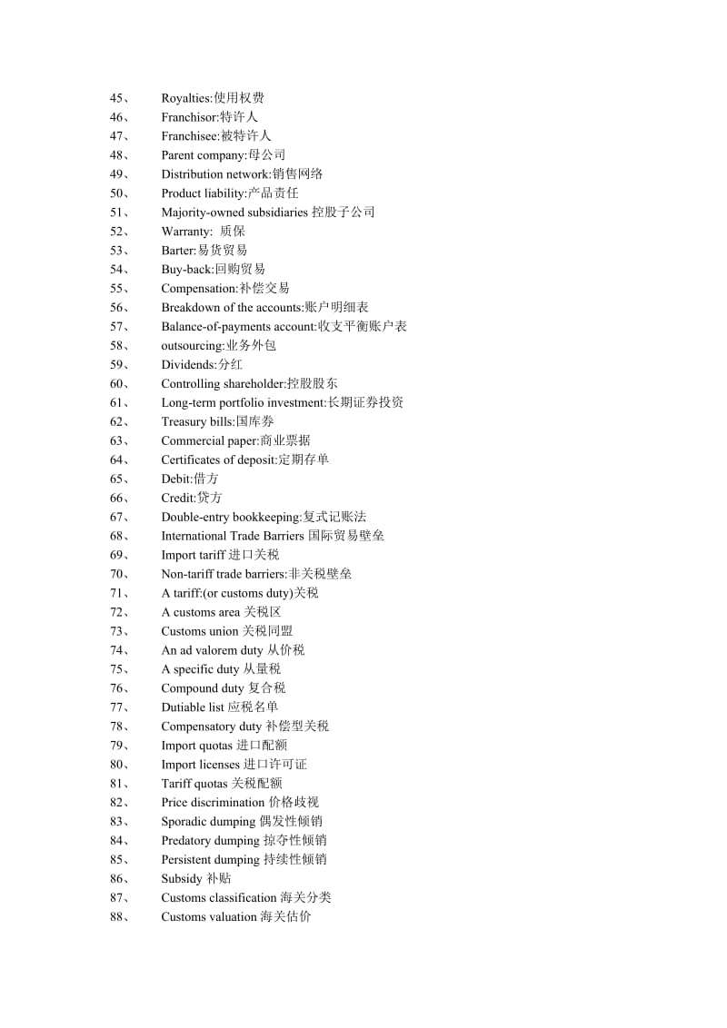 国际贸易专业英语词汇总结.doc_第2页