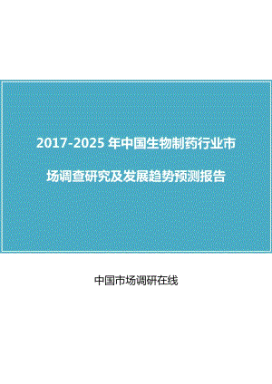 中國生物制藥行業(yè)調(diào)查研究報告.docx