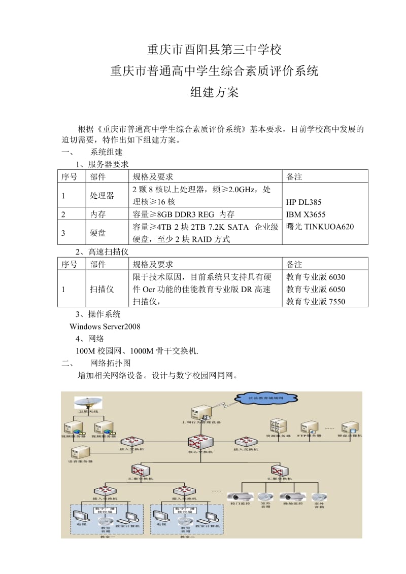 重庆市普通高中学生综合素质评价系统方案.doc_第1页