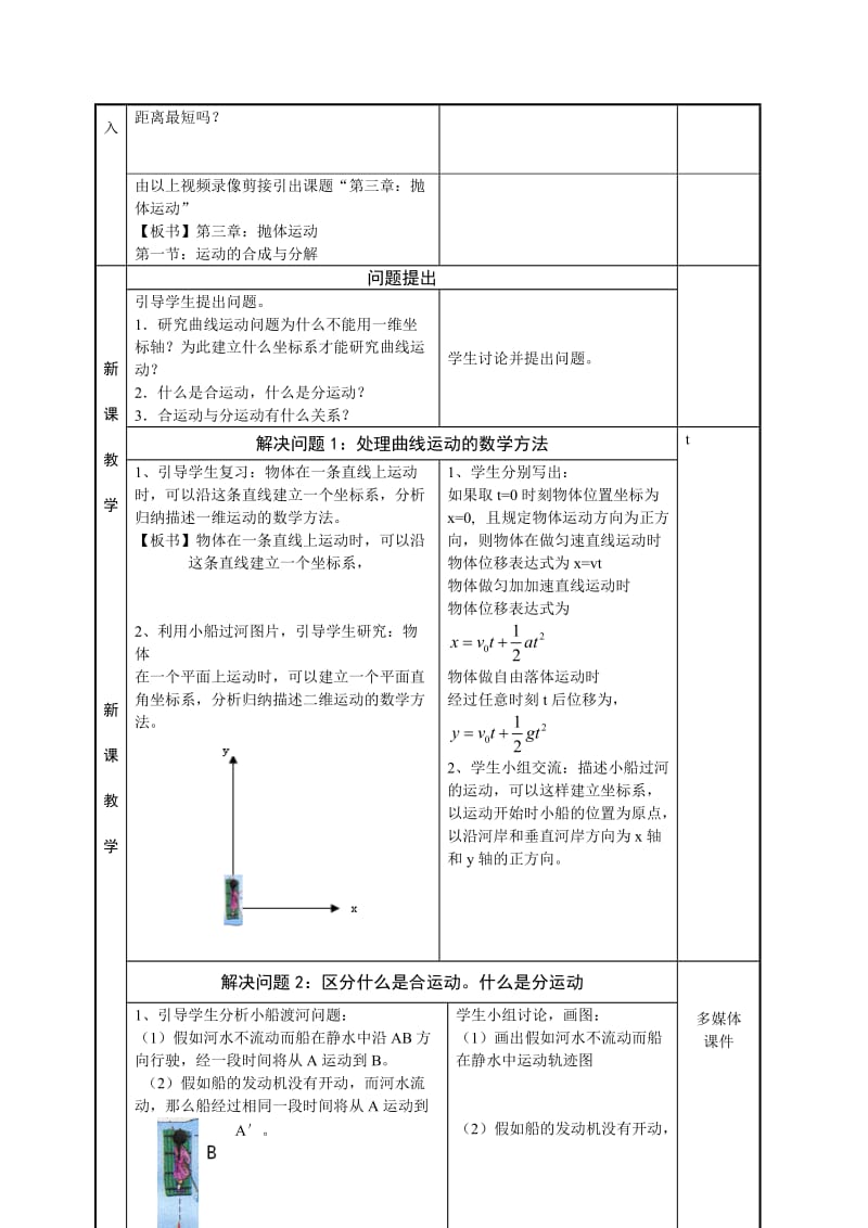 运动的合成与分解教学设计.doc_第3页