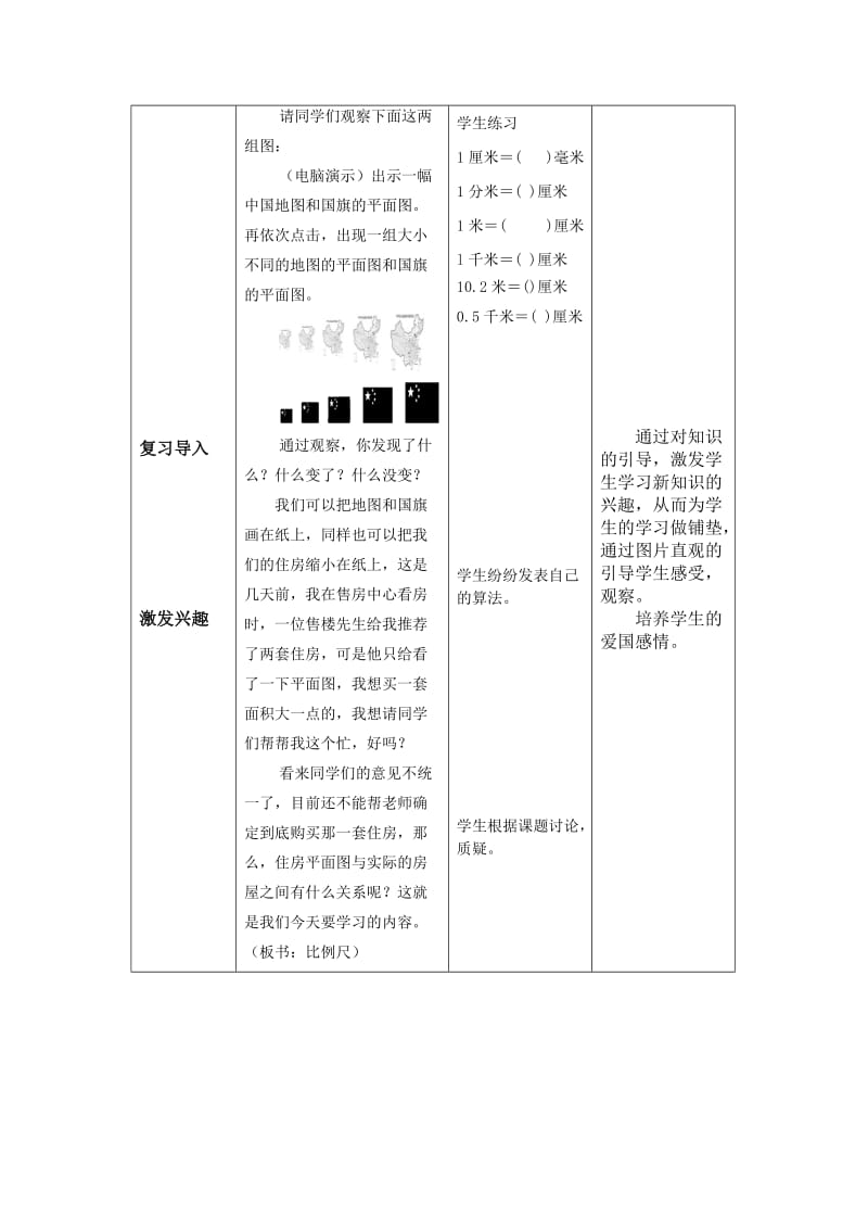 比例尺教学设计表格式教学设计.doc_第2页