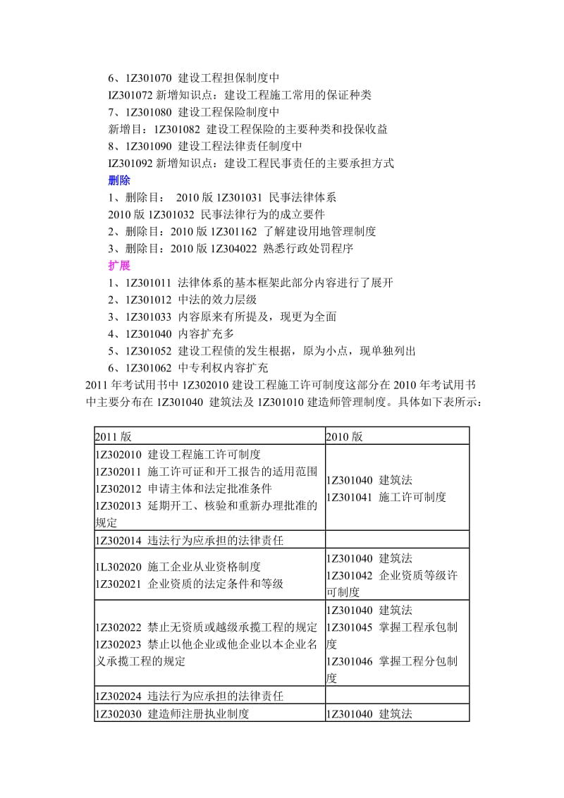 最新2013一级建造师改版教材内容全部变化.doc_第3页