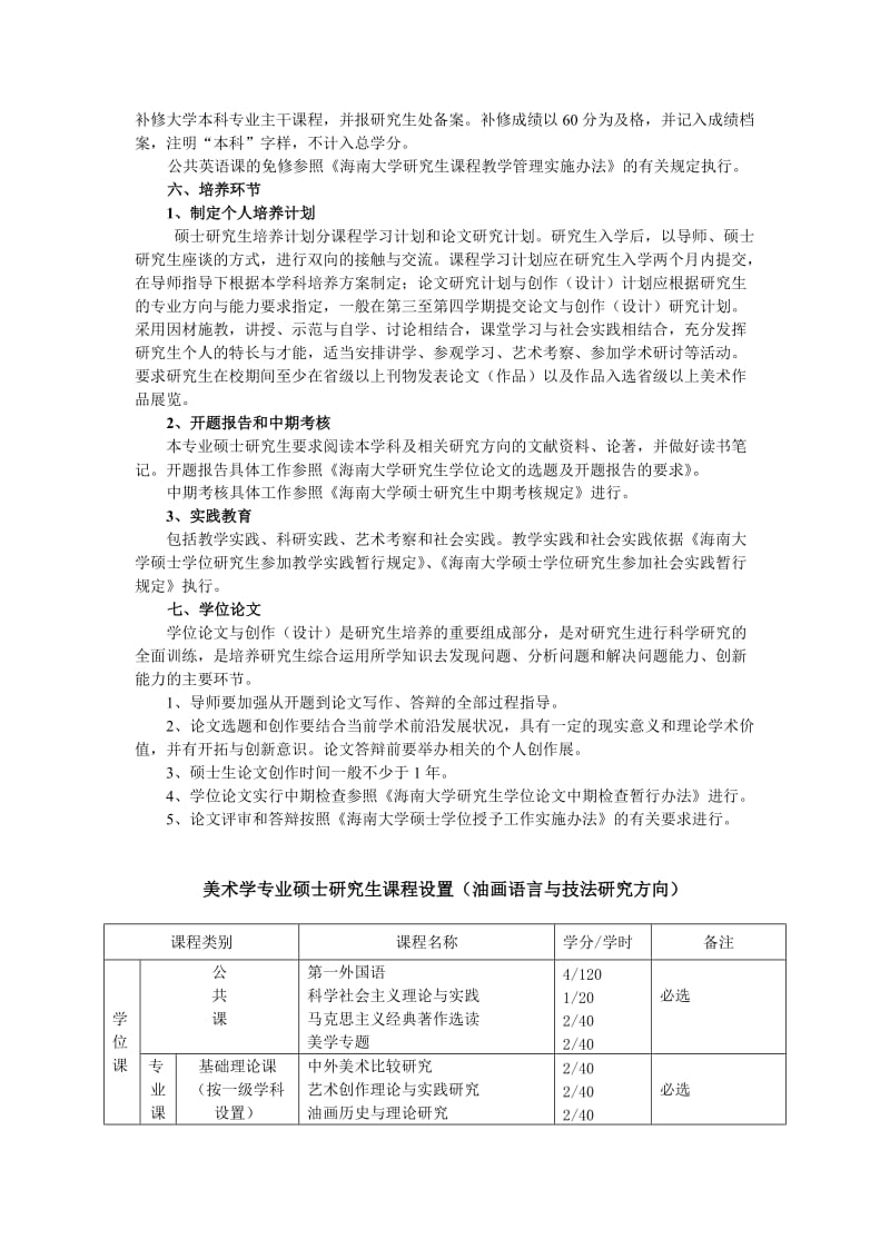 美术学专业硕士研究生培养方案.doc_第2页