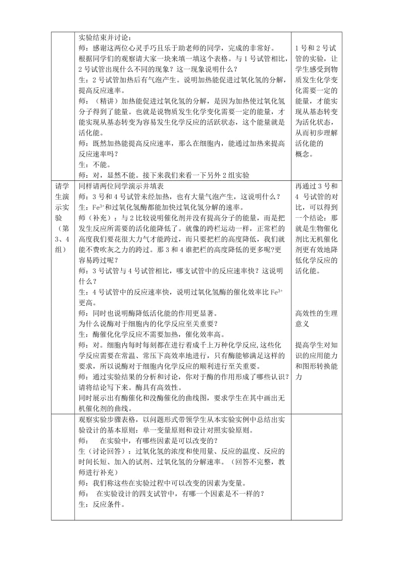 比较过氧化氢酶在不同条件下的分解-教学设计.doc_第3页