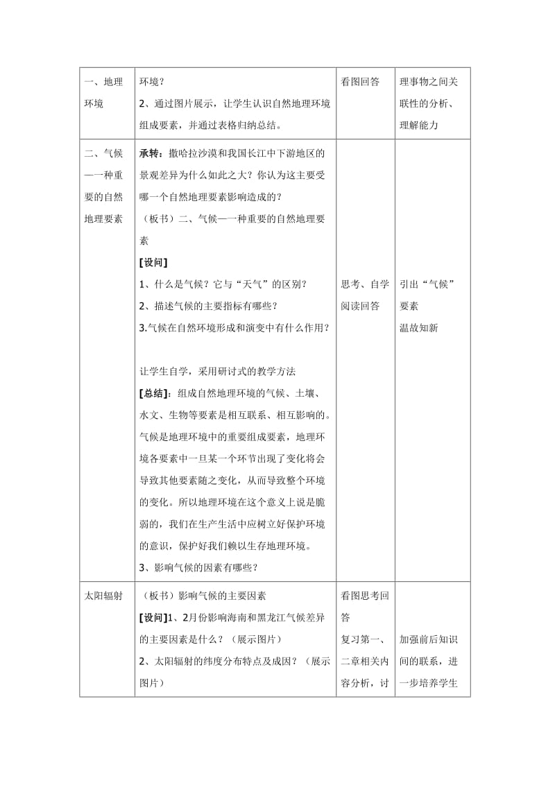 气候及其在地理环境中的作用教学设计.doc_第3页