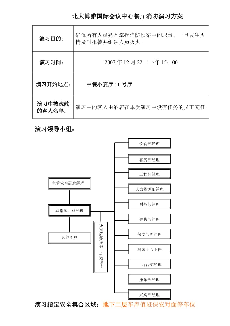 餐厅消防演习方案.doc_第1页