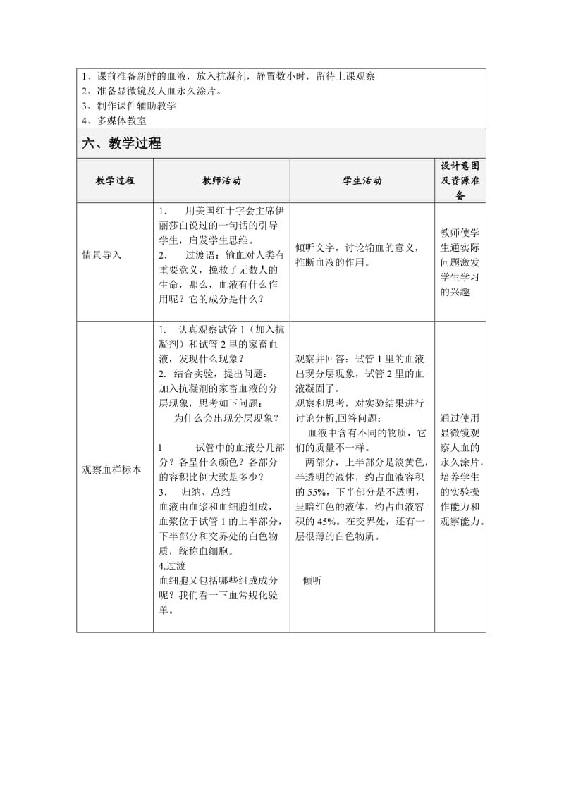 流动的组织-血液教学设计.doc_第2页