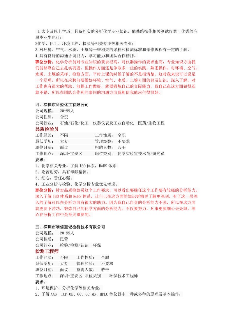 检测类工作化学与环境工程专业类职位分析.doc_第2页