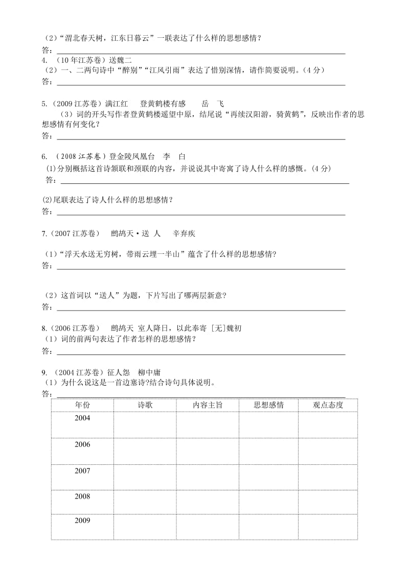 诗歌鉴赏-思想内容、观点态度导学案.doc_第2页