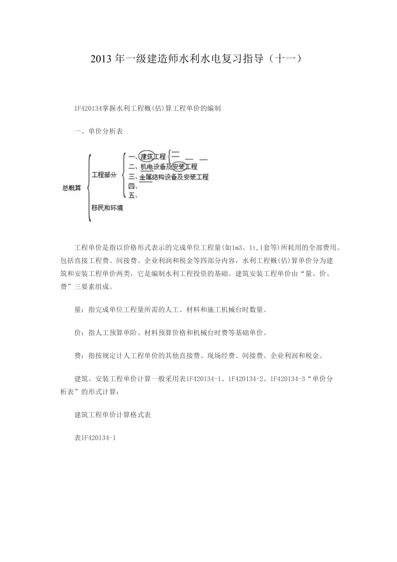 2013年一级建造师水利水电复习指导(十一).doc_第1页