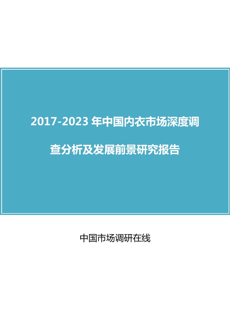 中国内衣市场调查分析报告.docx_第1页