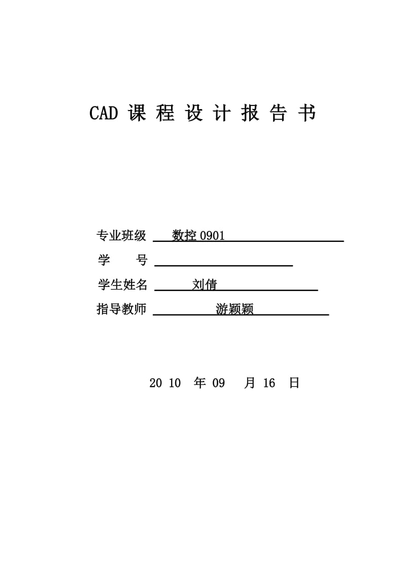 CAD课程设计报告模板.doc_第1页