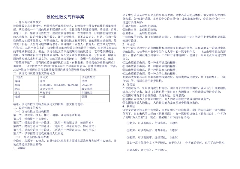 议论性散文写作学案.doc_第1页