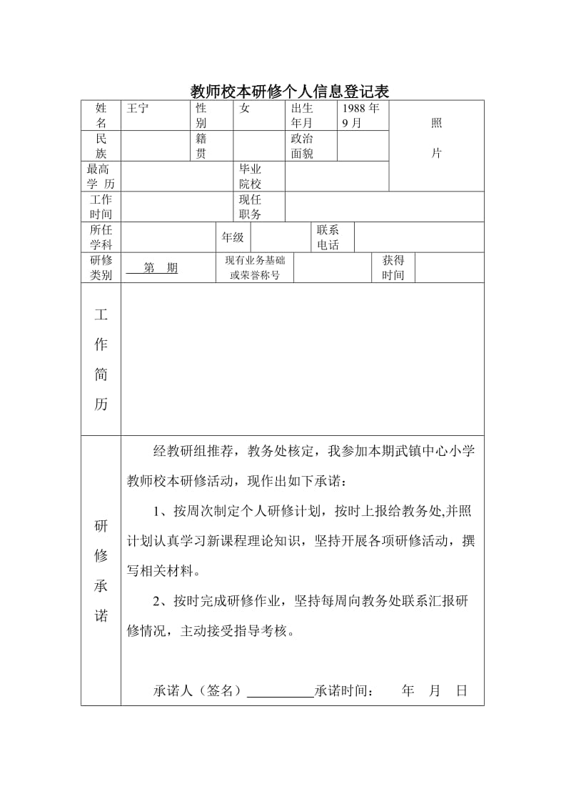 武镇中心小学校本研修个人计划表、记录册.doc_第3页