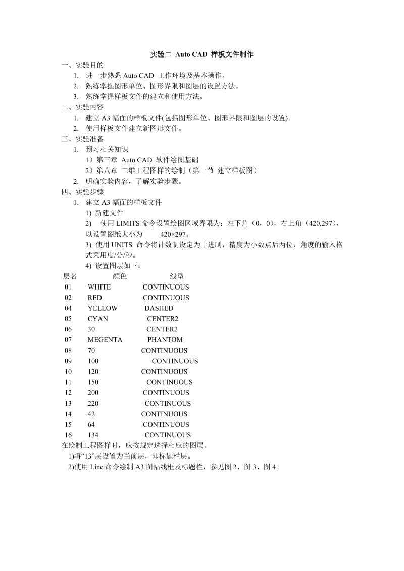 实验二AutoCAD样板文件制作.doc_第1页