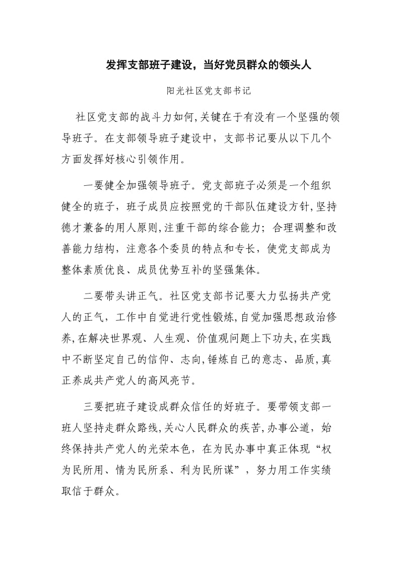 发挥支部班子建设.doc_第1页