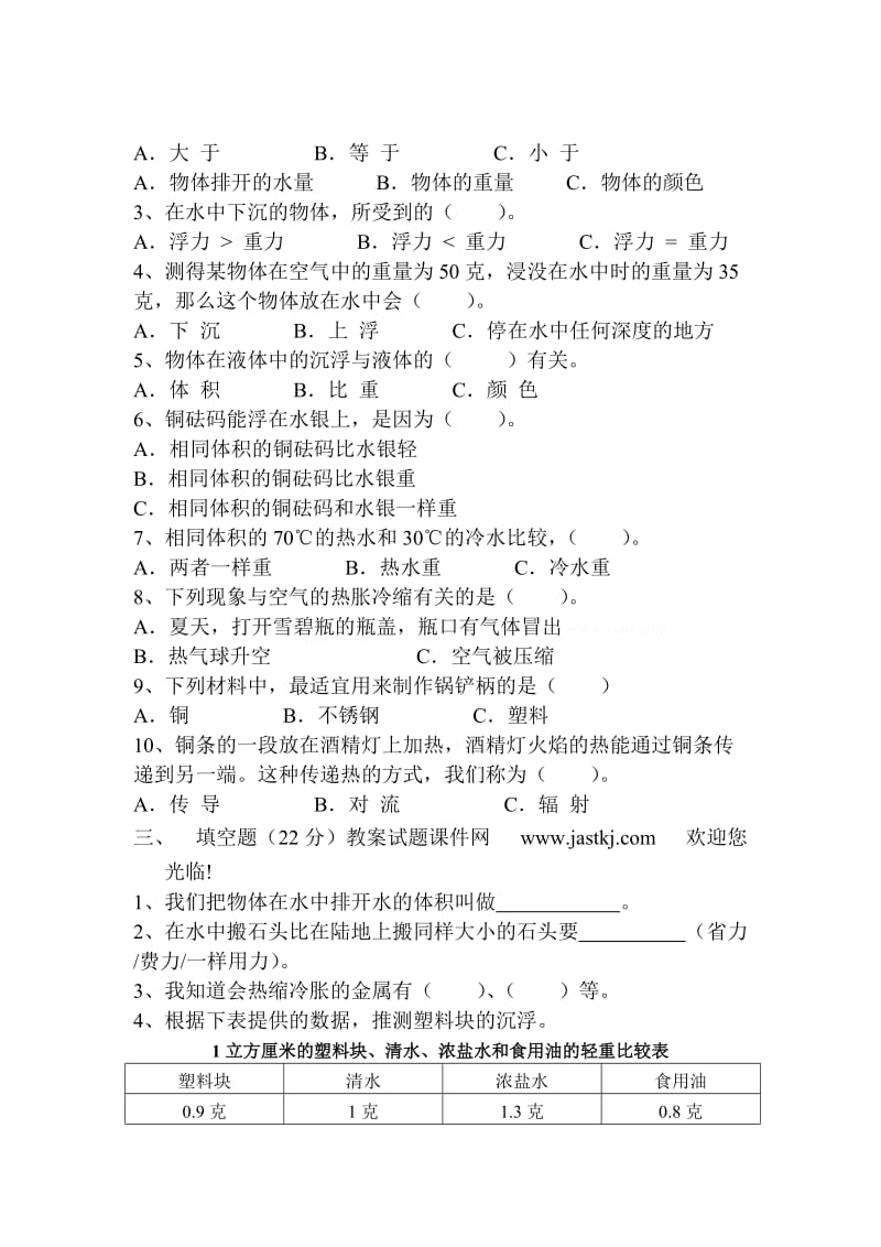 五年级下科学复习卷.doc_第2页