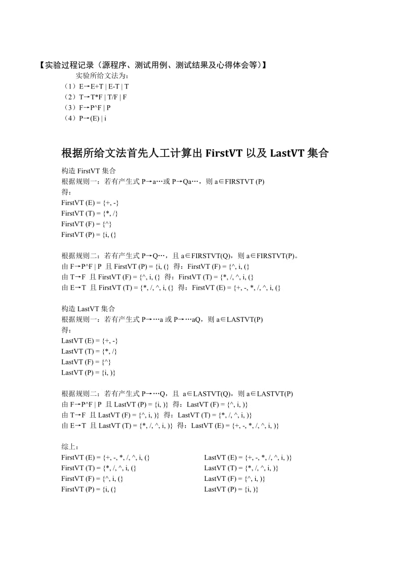 编译原理：语法分析实验报告.doc_第2页