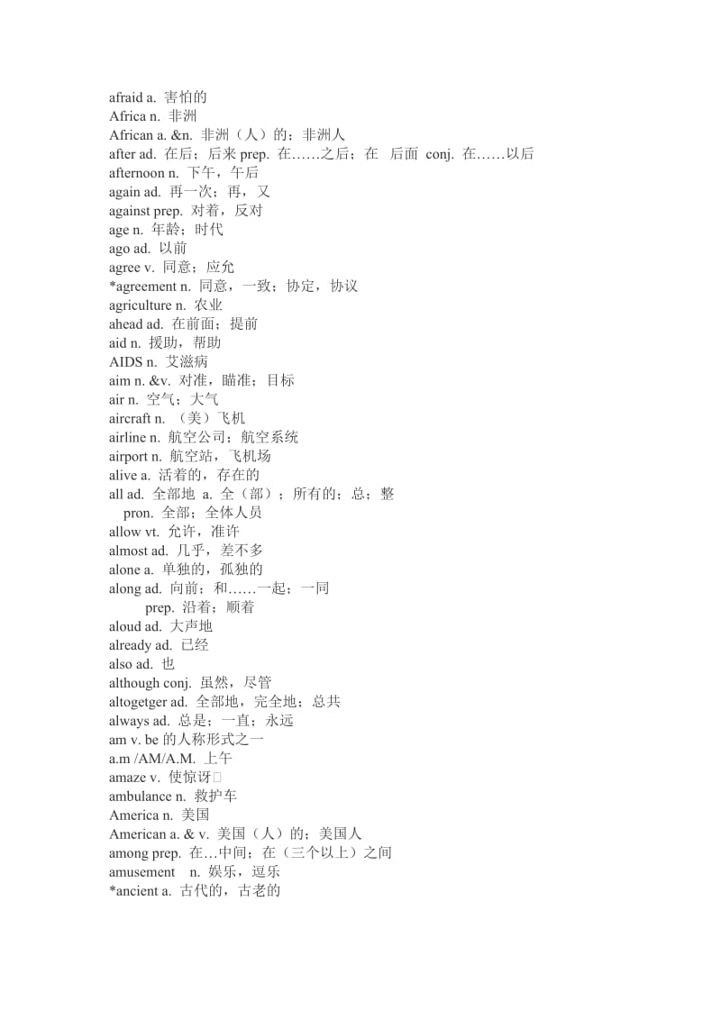 2011浙江高中英语会考词汇A-L(有中文注释).doc_第2页