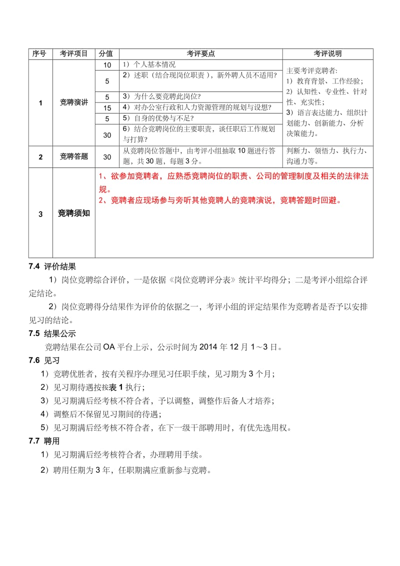 办公室主任岗位竟聘实施方案.doc_第3页