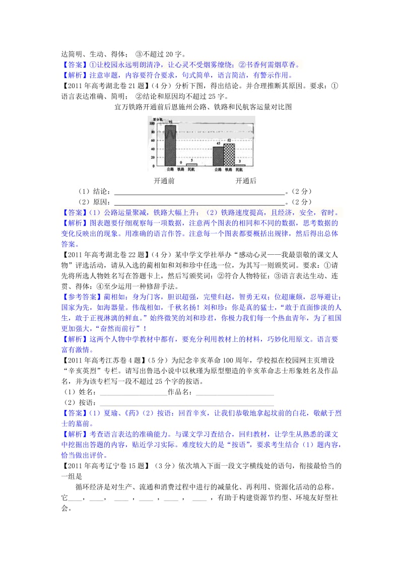 2011年语文高考试题分类解析【考点9】语言表达.doc_第3页