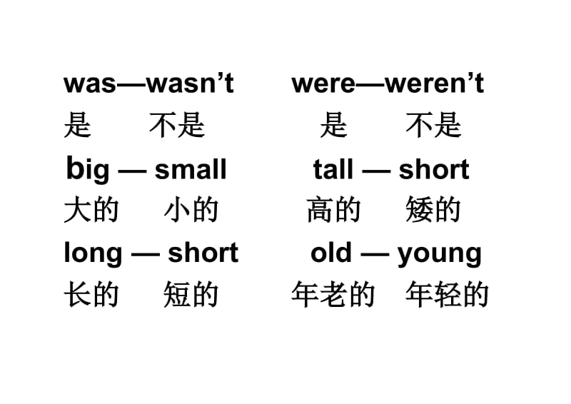 外研社四年级下册英语反义词总结.docx_第1页