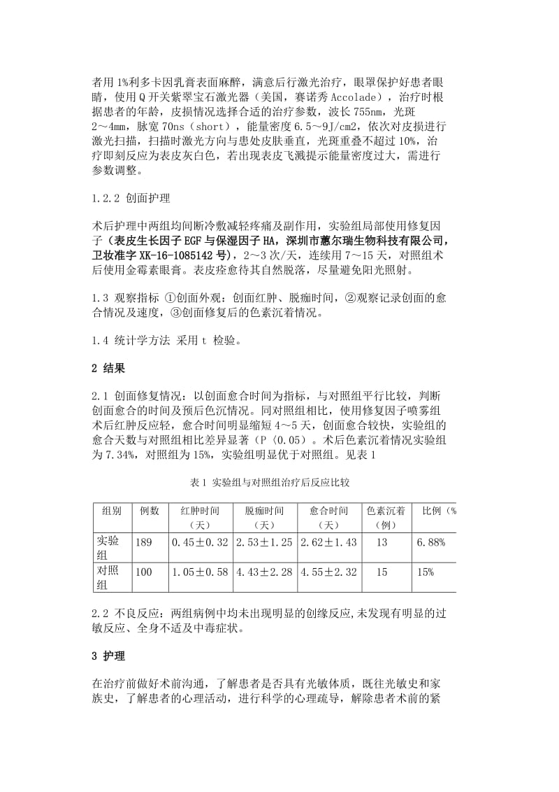 赛因诗婷修复因子对激光术后修复的疗效观察和护理体会.doc_第2页