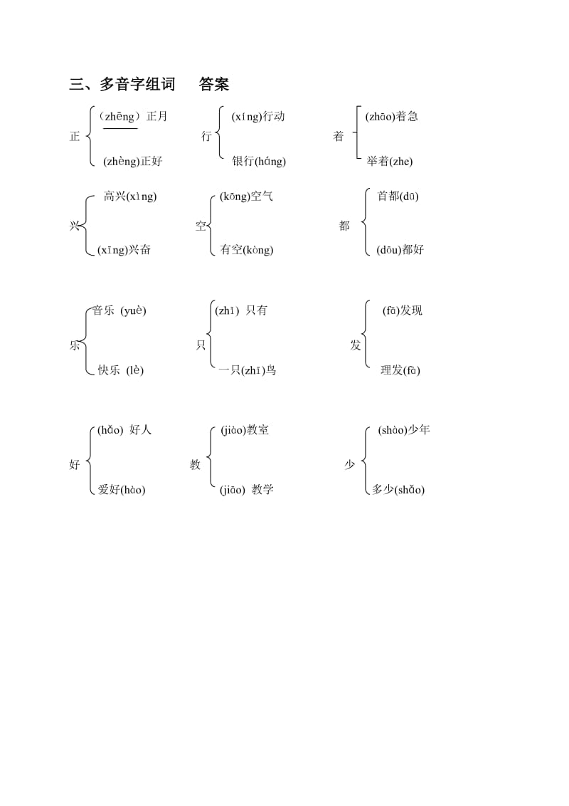 一年级语文下册.大写字母笔顺多音字组词练习.doc_第2页