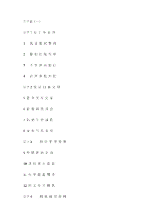 小學(xué)一年級(jí)語(yǔ)文人教版上學(xué)期生字表.docx
