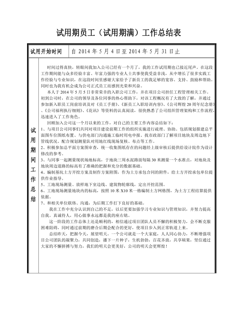 试用期满个人总结表(有内容).doc_第1页