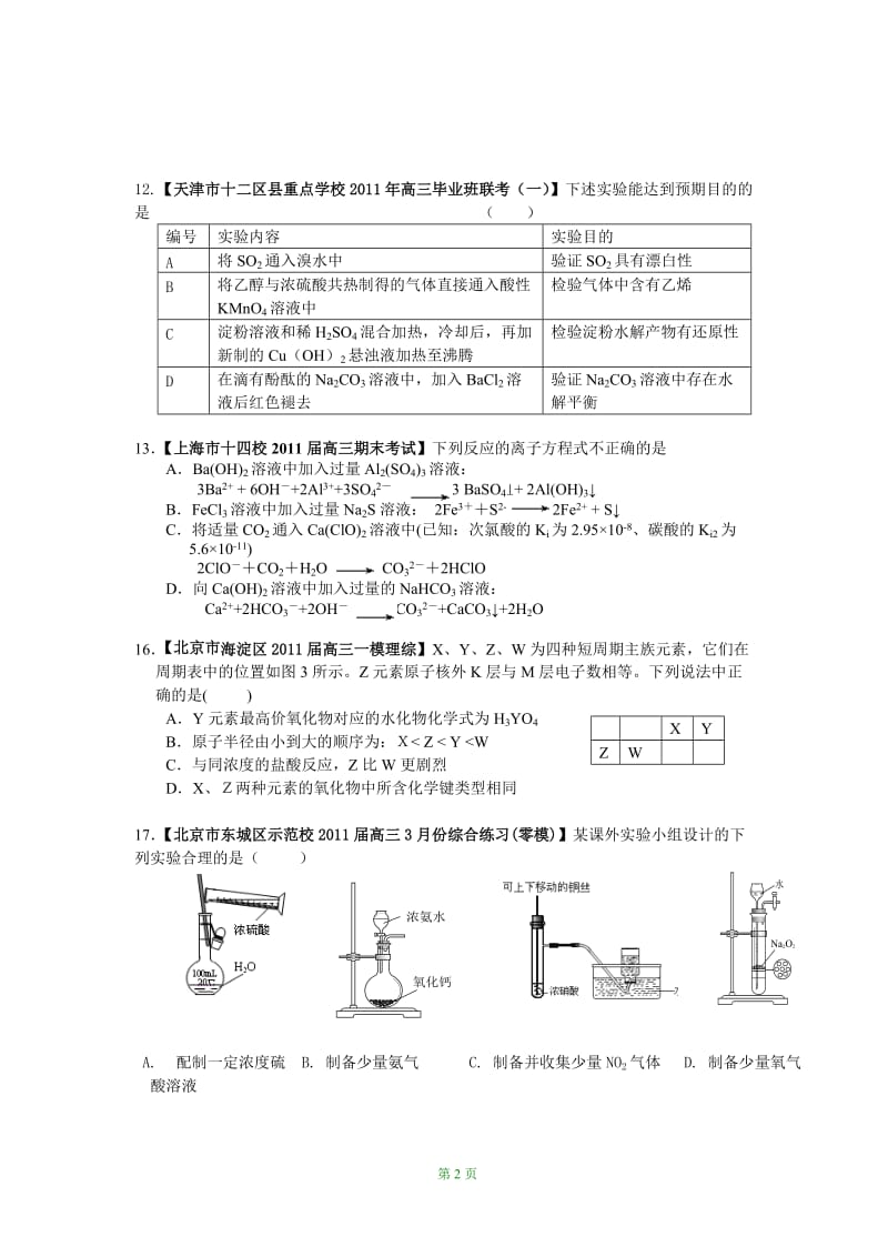 (人教版)2014年高考化学高频考点试题解析(化学新课标版).doc_第2页