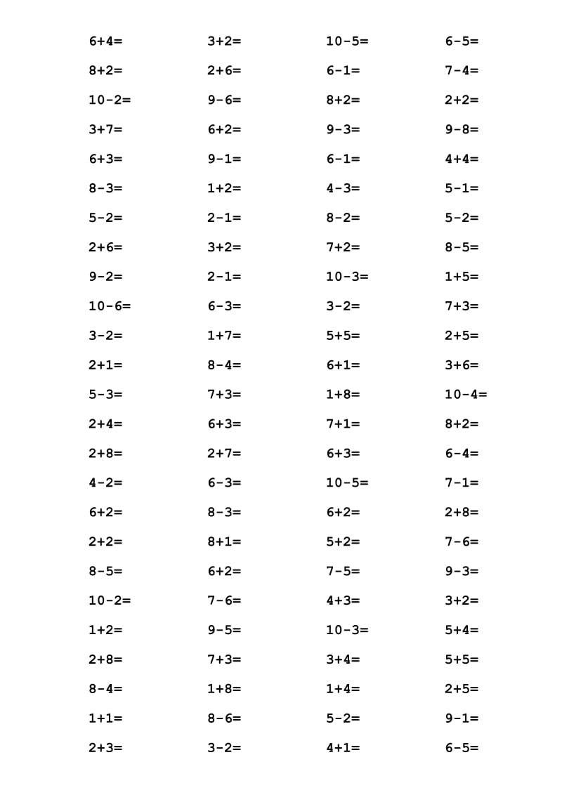 一年级10以内加减法口算题(1000道).doc_第3页