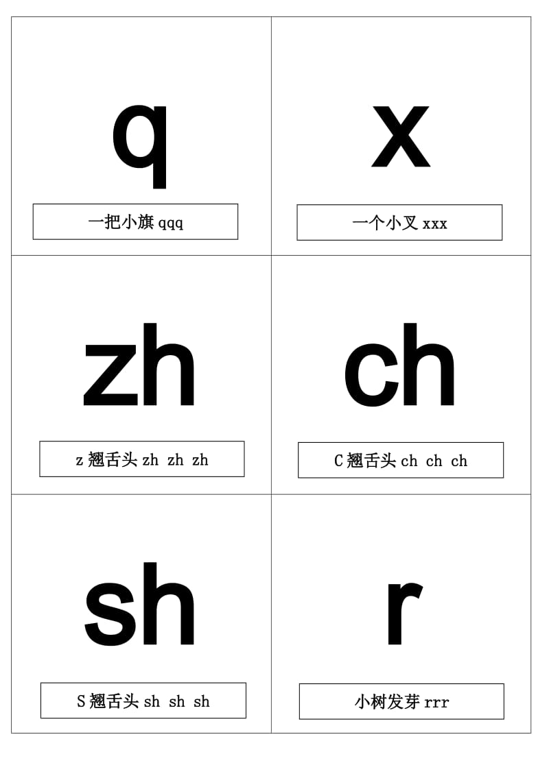 小学生汉语拼音字母表卡片(加口诀).doc_第3页