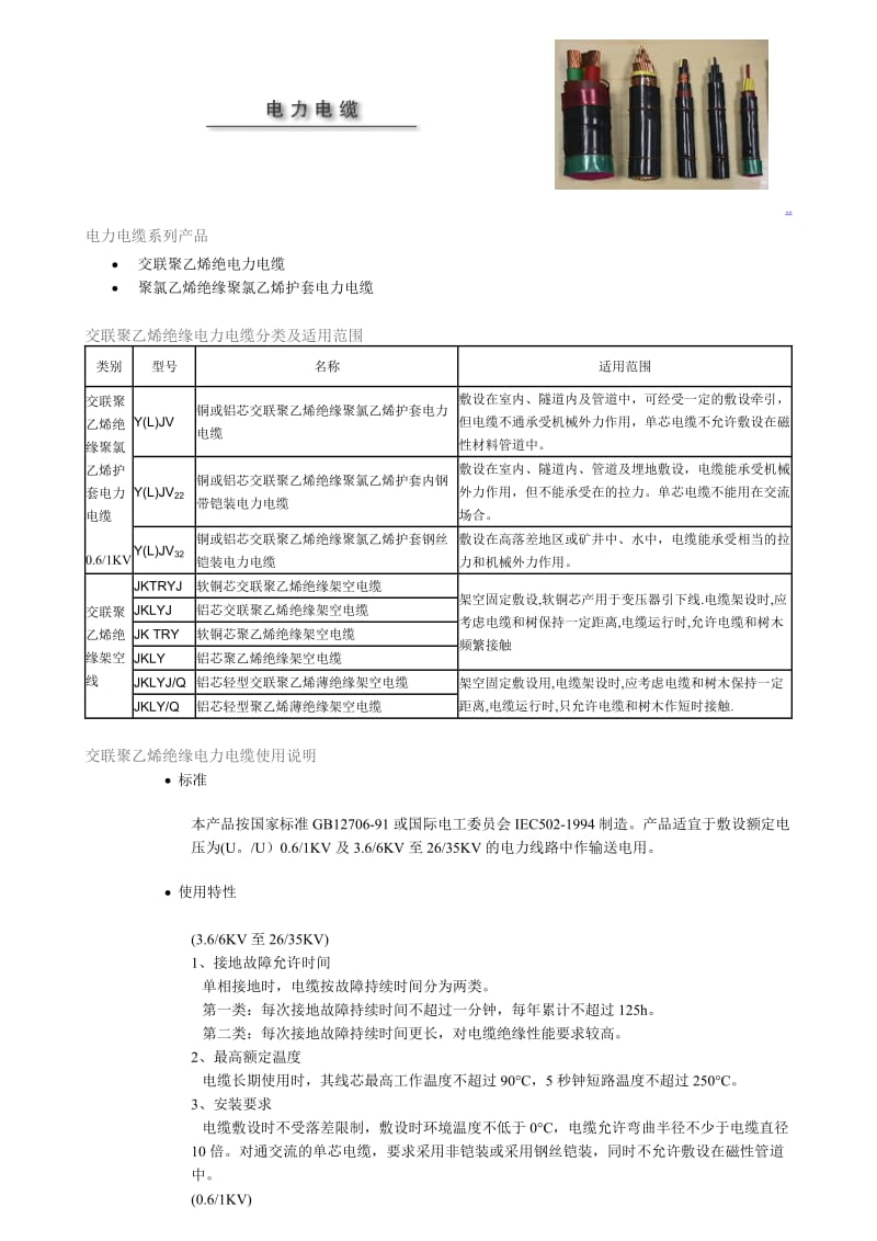 电力电缆系列产品.doc_第1页