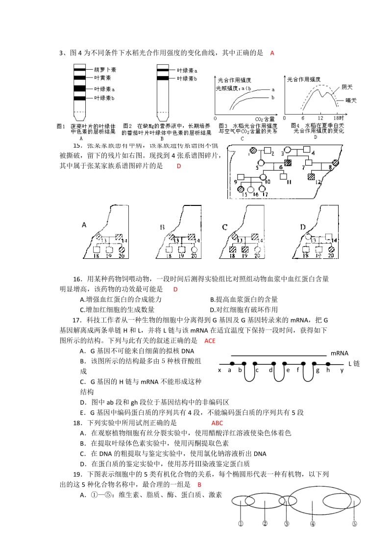 2012年度新会侨中教师基本功比赛样题及参考答案(高中生物).doc_第3页