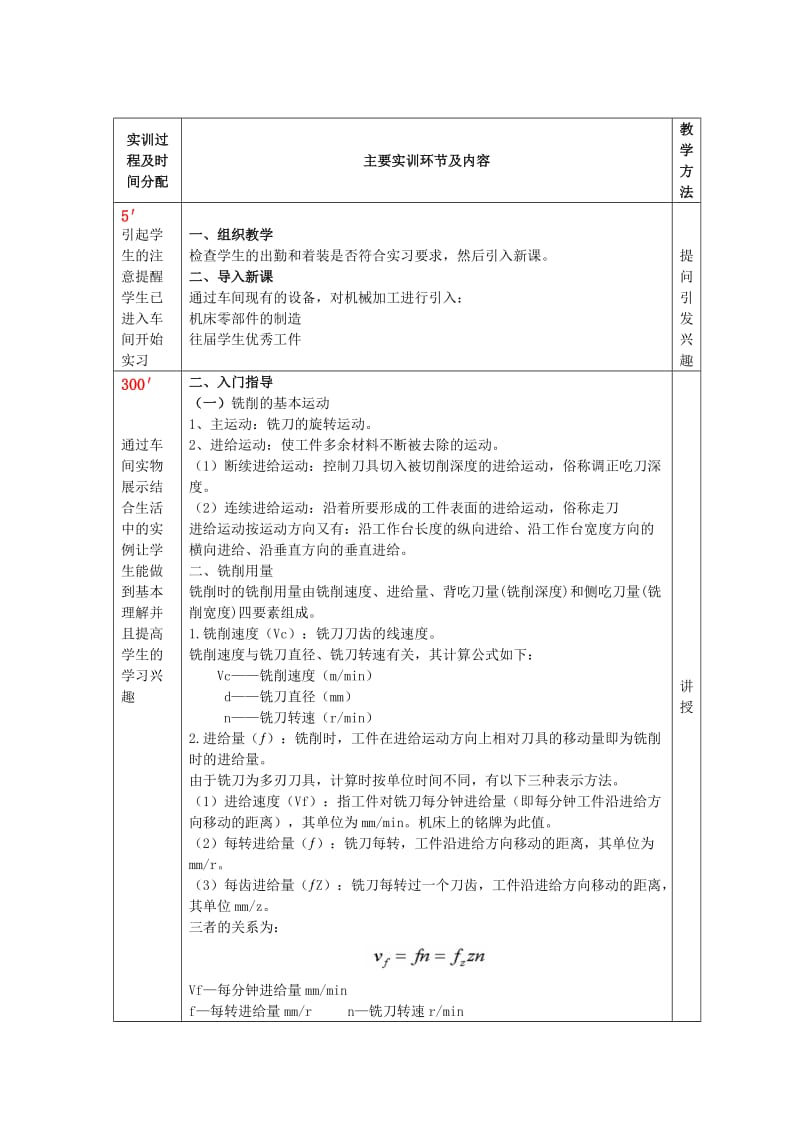 机械加工实训教案铣削运动及铣削用量.doc_第2页