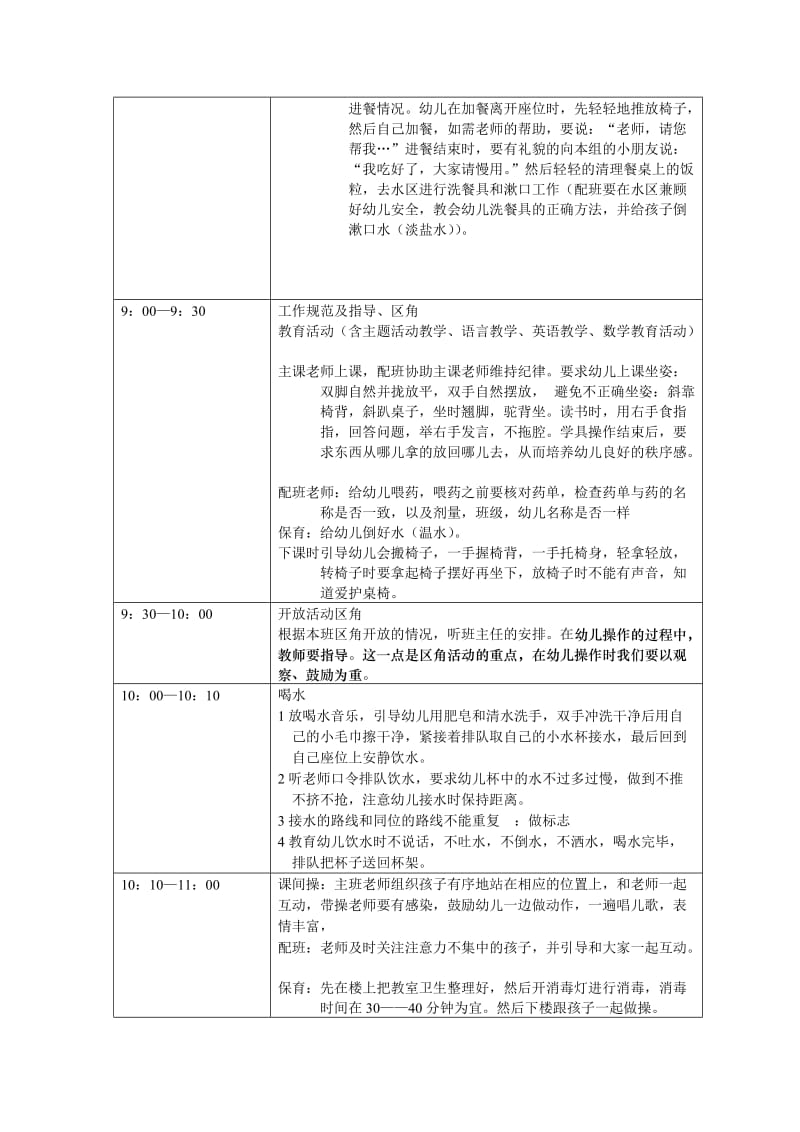 阳光雨露大班幼儿一日流程主配保分工.doc_第2页