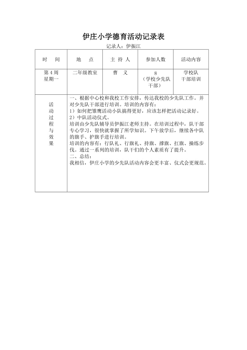 伊庄小学2014年春季德育活动记录.doc_第2页