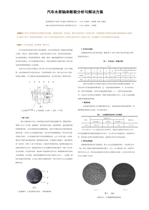 汽車水泵軸承斷裂分析與解決方案.doc