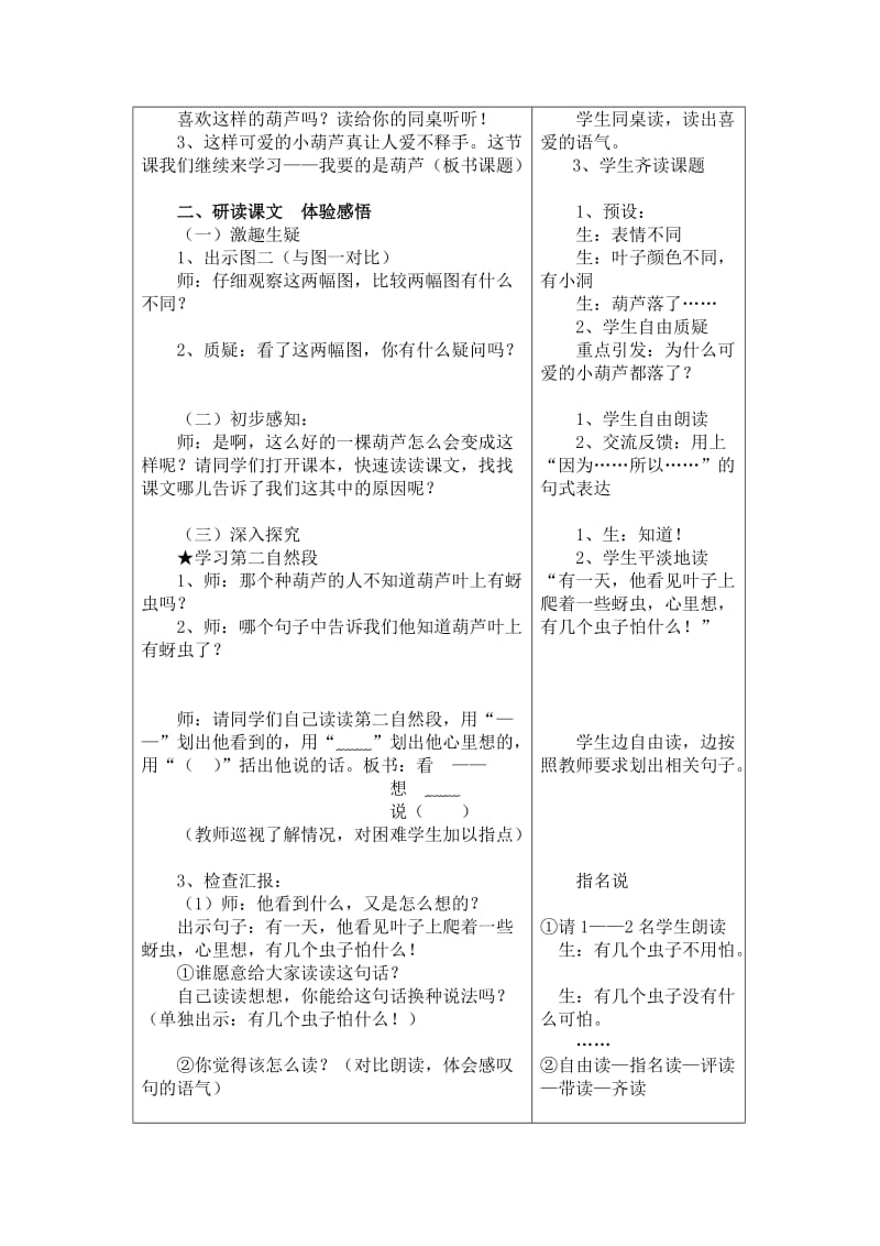 义务教育课程标准实验教科书小学语文二年级上册14我要的是葫芦教学案.doc_第2页