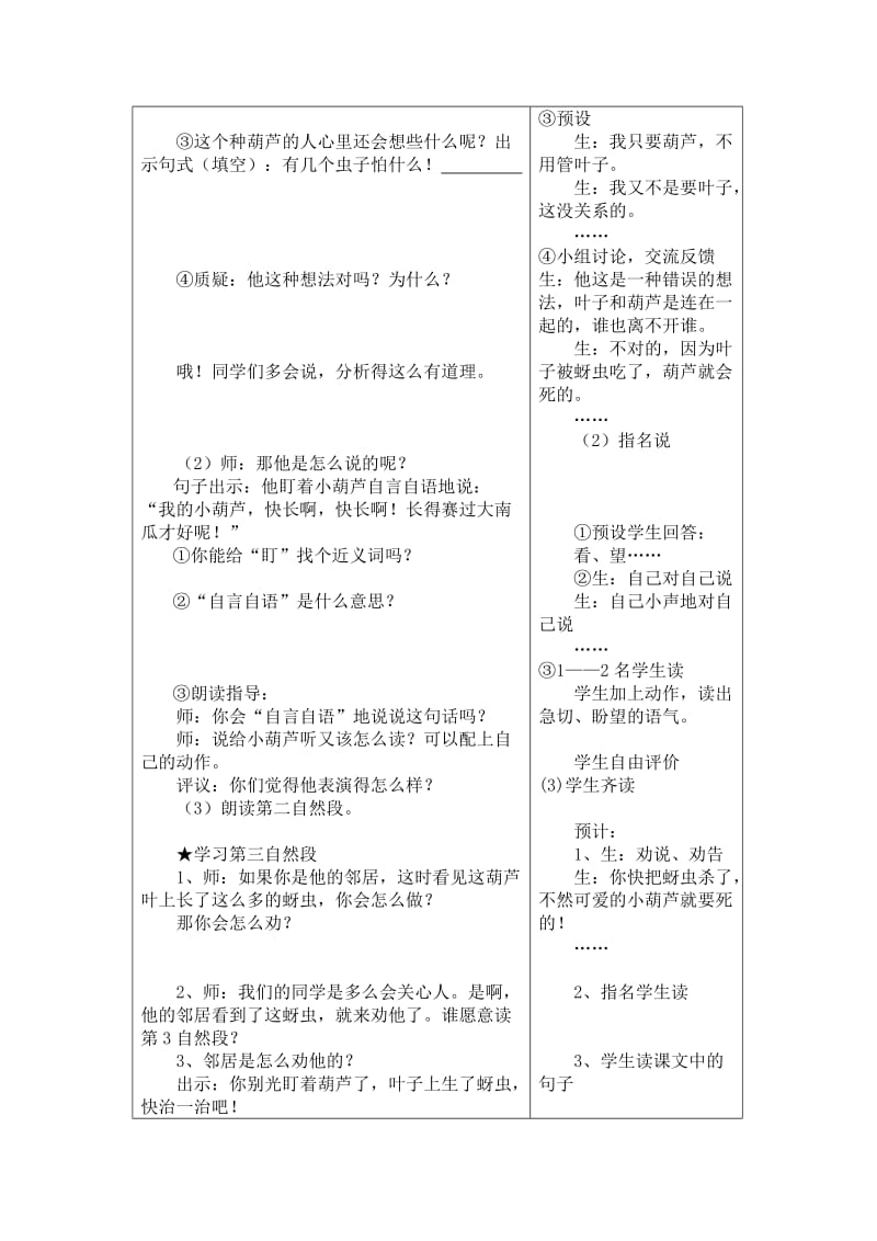 义务教育课程标准实验教科书小学语文二年级上册14我要的是葫芦教学案.doc_第3页