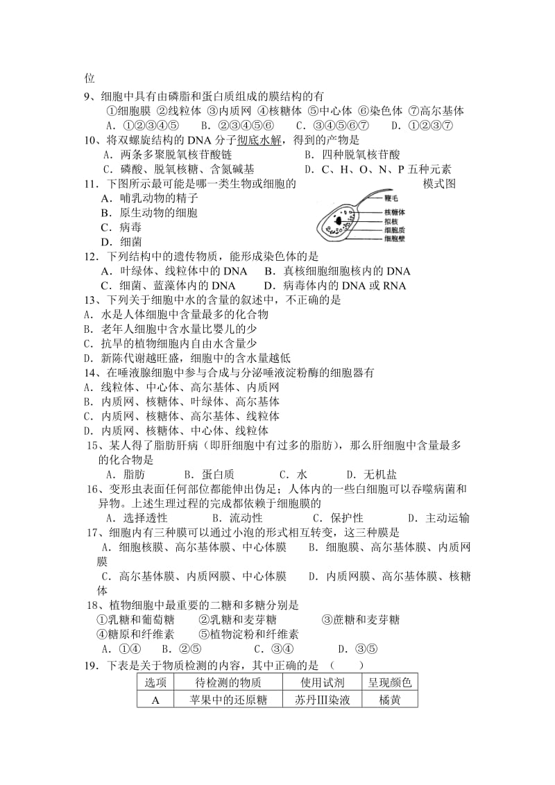 永康二中高二生物第一次月考试题.doc_第2页