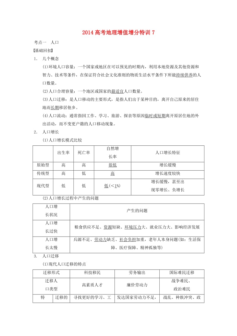 2014高考地理增值增分特训.doc_第1页