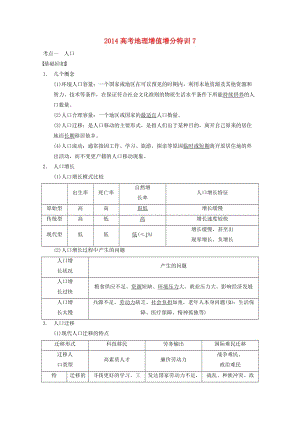 2014高考地理增值增分特訓(xùn).doc